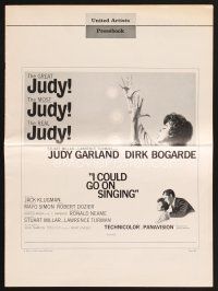 6h411 I COULD GO ON SINGING pressbook '63 Judy Garland lights up the lonely stage, Dirk Bogarde