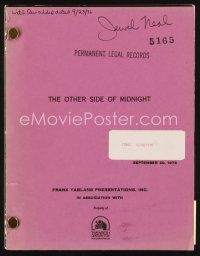 6h303 OTHER SIDE OF MIDNIGHT fourth draft script September 20, 1976, screenplay by Herman Roucher!
