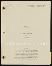 6h308 PSYCHO II final draft script June 17, 1982, screenplay by Tom Holland!