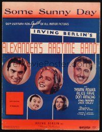 6h317 ALEXANDER'S RAGTIME BAND sheet music '38 Tyrone Power, Irving Berlin, Some Sunny Day!
