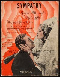 6h326 FIREFLY sheet music '37 romantic close up of Jeanette MacDonald & Allan Jones, Sympathy!