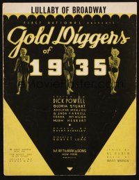 6h329 GOLD DIGGERS OF 1935 sheet music '35 Busby Berkeley musical, Lullaby of Broadway!