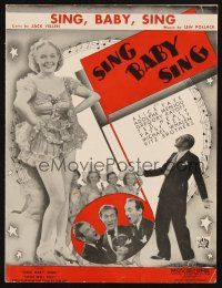 6h341 SING BABY SING sheet music '36 Tony Martin, full-length Alice Faye, Sing, Baby, Sing!