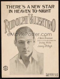 6h344 THERE'S A NEW STAR IN HEAVEN TONIGHT sheet music '26 Rudolph Valentino tribute!