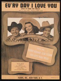 6h348 TWO GUYS FROM TEXAS sheet music '48 Dennis Morgan & Jack Carson, Ev'ry Day I Love You!