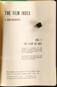 6h197 FILM INDEX VOL.1 second edition hardcover book '66 loaded with tons of movie information!
