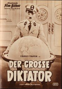 6h237 GREAT DICTATOR German program '58 many different images of Charlie Chaplin as Hynkel!