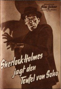 6h262 SHERLOCK HOLMES JAGT DEN TEUFEL VON SOHO German program '58 Basil Rathbone, different images!