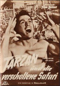 6h269 TARZAN & THE LOST SAFARI German program '57 Gordon Scott in the title role, different images!