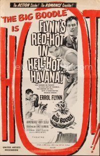 6h362 BIG BOODLE pressbook '57 Errol Flynn red-hot in Havana Cuba with sexy Rossana Rory!