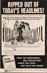 6h375 CHICAGO CONFIDENTIAL pressbook '57 puts the blast on the mob that invaded the Windy City!