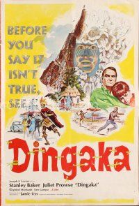 6h382 DINGAKA pressbook '65 Jamie Uys, cool artwork of South African native tribe!
