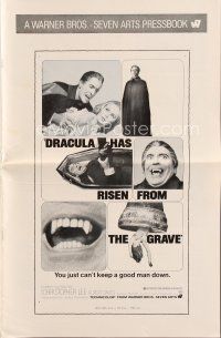 6h386 DRACULA HAS RISEN FROM THE GRAVE pressbook '69 Hammer, Christopher Lee as the vampire!