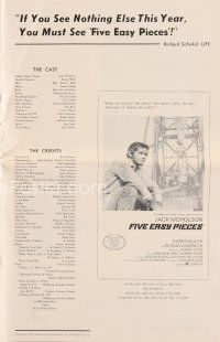 6h393 FIVE EASY PIECES pressbook '70 great images of Jack Nicholson, directed by Bob Rafelson!