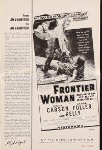 6h399 FRONTIER WOMAN pressbook '56 Cindy Carson is the Daughter of Davy Crockett!