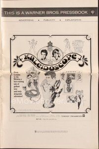 6h418 KALEIDOSCOPE pressbook '66 cheeky American Warren Beatty & kinky English Susannah York!
