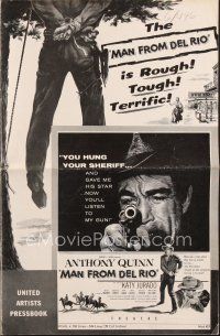 6h433 MAN FROM DEL RIO pressbook '56 Katy Jurado, art of gunslinger Anthony Quinn!