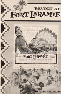 6h452 REVOLT AT FORT LARAMIE pressbook '56 John Dehner vs Sioux Indians in Wyoming!