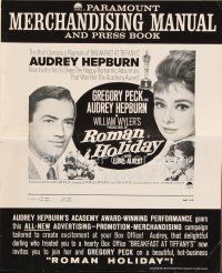6h453 ROMAN HOLIDAY pressbook R62 Audrey Hepburn & Gregory Peck, William Wyler, Vespa shown!