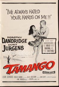 6h464 TAMANGO pressbook '59 sexy Dorothy Dandridge hates Curt Jurgens, interracial romance!