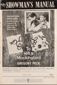 6h466 TO KILL A MOCKINGBIRD pressbook '62 Gregory Peck, from Harper Lee's classic novel!