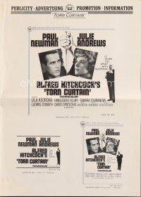 6h468 TORN CURTAIN pressbook '66 Paul Newman, Julie Andrews, Alfred Hitchcock tears you apart!