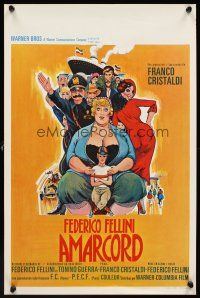 6j628 AMARCORD Belgian '74 Federico Fellini classic comedy, great wacky artwork!