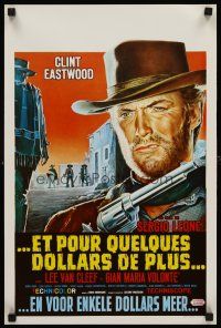 6j675 FOR A FEW DOLLARS MORE Belgian R70s Leone, really great close-up artwork of Clint Eastwood!