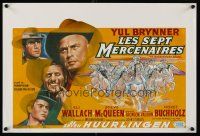 6j714 MAGNIFICENT SEVEN Belgian R71 art of Yul Brynner, Steve McQueen, Sturges' 7 Samurai western!