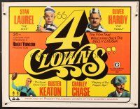 6j002 4 CLOWNS 1/2sh '70 Stan Laurel & Oliver Hardy, Buster Keaton, Charley Chase!