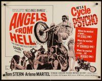 6j011 ANGELS FROM HELL 1/2sh '68 AIP, image of motorcycle-psycho biker, he's a cycle psycho!