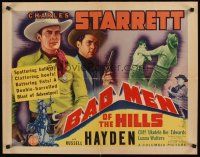 6j020 BAD MEN OF THE HILLS 1/2sh '42 Charles Starrett & Russell Hayden are bad news for bad men!