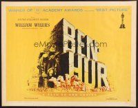 6j027 BEN-HUR style B 1/2sh '60 Charlton Heston, William Wyler classic religious epic, chariot art!