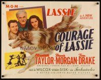6j077 COURAGE OF LASSIE style B 1/2sh '46 pretty Elizabeth Taylor with most famous canine!