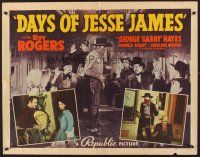 6j087 DAYS OF JESSE JAMES style A 1/2sh '39 Roy Rogers, Gabby Hayes, Red Barry in title role!
