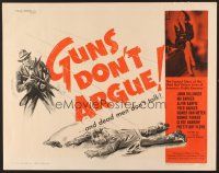 6j147 GUNS DON'T ARGUE 1/2sh '57 G-men vs Dillinger, gangsters & sexy smoking girl!