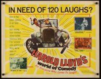 6j154 HAROLD LLOYD'S WORLD OF COMEDY 1/2sh '62 one of the great comics of all time at his best!