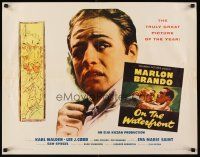 6j271 ON THE WATERFRONT style A 1/2sh '54 directed by Elia Kazan, classic image of Marlon Brando!