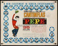 6j281 PEPE 1/2sh '60 cool art of Cantinflas, plus photos of 35 all-star cast members!