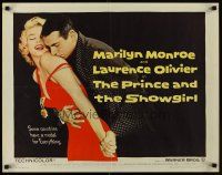 6j289 PRINCE & THE SHOWGIRL 1/2sh '57 Laurence Olivier nuzzles sexy Marilyn Monroe's shoulder!