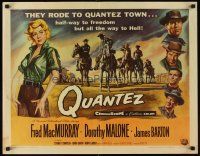 6j293 QUANTEZ 1/2sh '57 artwork of Fred MacMurray & sexy Dorothy Malone with torn shirt!