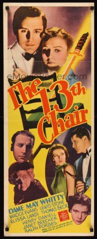 6k122 13TH CHAIR insert '37 clairvoyant Dame May Whitty holds a seance to find the killer!