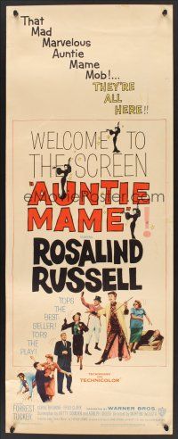 6k157 AUNTIE MAME insert '58 classic Rosalind Russell family comedy from play and novel!