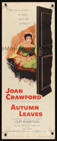 6k158 AUTUMN LEAVES insert '56 Cliff Robertson was young & eager and Joan Crawford was lonely!