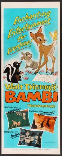 6k167 BAMBI insert R75 Walt Disney cartoon deer classic, great art with Thumper & Flower!
