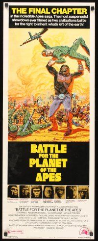 6k173 BATTLE FOR THE PLANET OF THE APES insert '73 great sci-fi art of war between apes & humans!