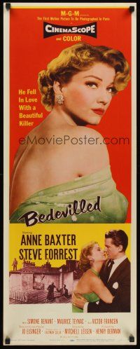 6k176 BEDEVILLED insert '55 Steve Forrest fell in love with beautiful blue-eyed killer Anne Baxter!