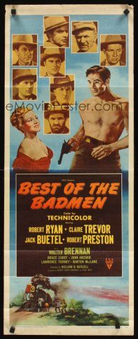6k186 BEST OF THE BADMEN insert '51 barechested Robert Ryan, with all the greatest outlaws!