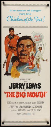 6k195 BIG MOUTH insert '67 Jerry Lewis is the Chicken of the Sea, hilarious D.K. spy spoof artwork!