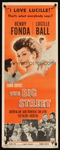 6k197 BIG STREET insert R55 Henry Fonda, pretty Lucille Ball is a laugh-a-minute gal!